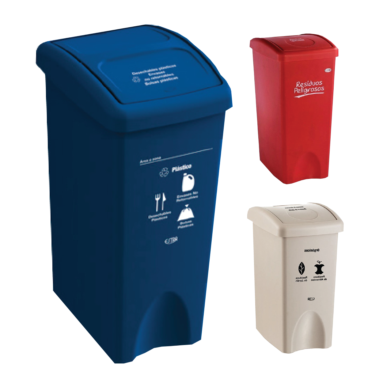 Papelera Vaiven Tapa Plana 53Lts