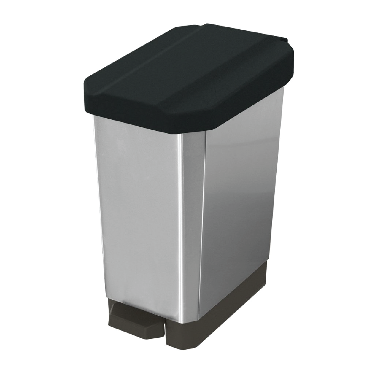 Papelera Estrabins Pedal Plástico Metalizado Negro