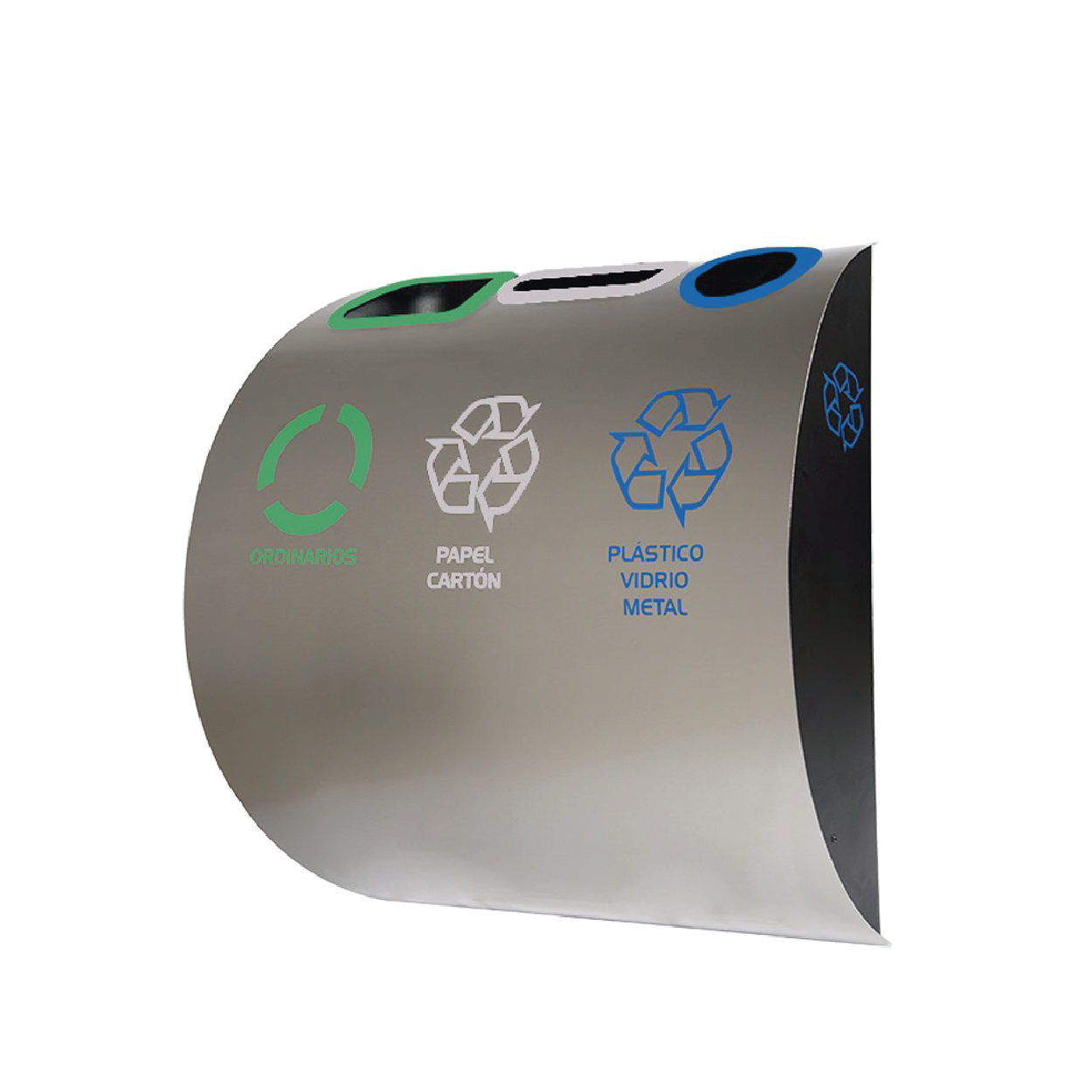 Punto Ecológico de Pared 85Lts 3 Divisiones Acero Inox