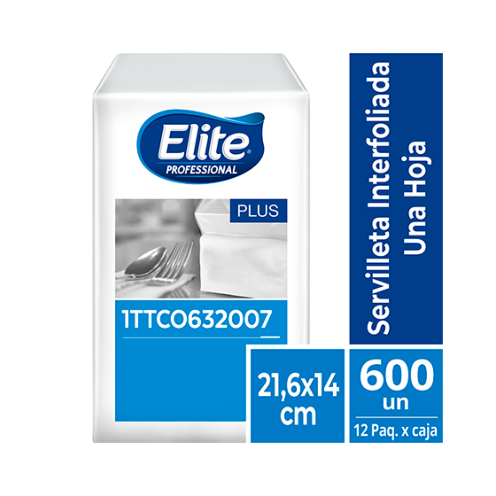 Servilleta Elite blanca "Una a Una" x 600